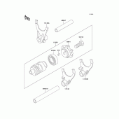 Схема узла: Переключение/вилка переключения для Kawasaki KX500