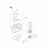Схема вузла: Циліндр & Поршень для Kawasaki ER500 ER-5