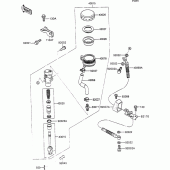 Схема вузла: Задній гальмівний циліндр Kawasaki ZX1100 ZZ-R1100