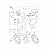 Схема узла: Front caliper для Kawasaki KX500