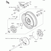Схема вузла: Ступиця заднього колеса для Kawasaki VN1600 VN1600 Classic