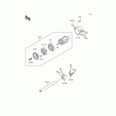 Схема узла: Gear change drum/shift fork(s) для Kawasaki VN1500 VN1500 Classic Tourer Fi