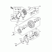 Схема вузла: Заднє колесо & Привідний ланцюг для Kawasaki VN400 Vulcan II