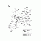 Схема вузла: Задні бічні обтічники & Захист ланцюга (VDF) для Kawasaki KLX250 D-Tracker X