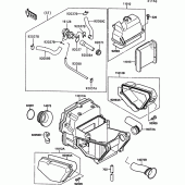 Схема узла: Воздушный фильтр для Kawasaki EX500 GPZ500S