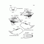 Схема узла: Наклейки (Зеленый H7F) для Kawasaki KLX250 KLX250