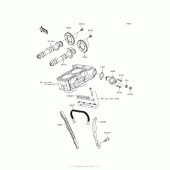 Схема узла: Распредвал & Цепь ГРМ & Натяжитель для Kawasaki EX300 Ninja 300