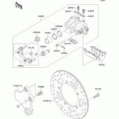 Схема вузла: Заднє гальмо для Kawasaki VN900 VN900 Custom