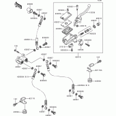 Схема вузла: Передній гальмівний циліндр Kawasaki ZR1100 Zephyr 1100