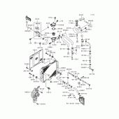 Схема узла: Радиатор (1/2) для Kawasaki EX500 GPZ500S