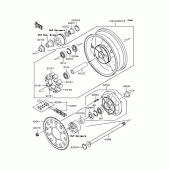 Схема вузла: Заднє колесо & Привідний ланцюг для Kawasaki ZR1200 ZRX1200R