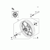 Схема вузла: Ступиця переднього колеса для Kawasaki ZR1000 Z1000