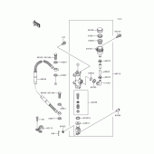 Схема вузла: Задній гальмівний циліндр Kawasaki KX250/ KX252 KX250