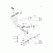 Схема узла: Выхлопная система (s) для Kawasaki ZX600 Ninja ZX-6