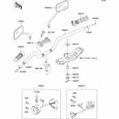 Схема узла: Руль & Пульт управления рулевой для Kawasaki ZR1100 ZRX1100-II