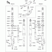 Схема вузла: Передня вилка(1/2) для Kawasaki ZX400 ZXR400
