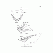 Схема узла: Наклейки (DAF) для Kawasaki KLX110 KLX110L
