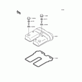 Схема узла: Клапанная крышка для Kawasaki KL250 KL250 Super Sherpa