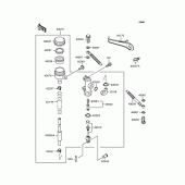 Схема вузла: Задній гальмівний циліндр Kawasaki ZX400 ZZR400