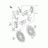 Схема узла: Передний тормоз для Kawasaki ZR1100 Zephyr 1100