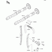 Схема узла: Распредвал & Цепь ГРМ & Натяжитель для Kawasaki ZX900 Ninja ZX-9R