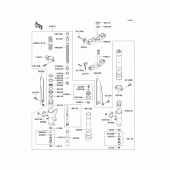 Схема узла: Передняя вилка(1/2) для Kawasaki KX125