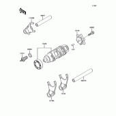 Схема вузла: Копірний вал\Вилки для Kawasaki BJ250