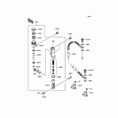 Схема вузла: Задній гальмівний циліндр Kawasaki KX85 KX85