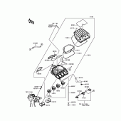 Схема вузла: Повітряний фільтр для Kawasaki ZX600 Ninja ZX-6R
