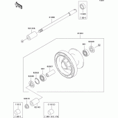 Схема вузла: Ступиця переднього колеса для Kawasaki VN800 Vulcan 800 Classic