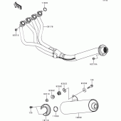 Схема узла: Выхлопная система (s) для Kawasaki ZX900 Ninja ZX-9R
