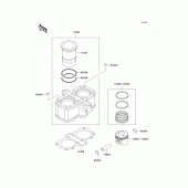 Схема узла: Цилиндр & Поршень для Kawasaki EX500 EX500