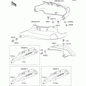 Схема вузла: Side covers/chain cover(zx1100-d1) для Kawasaki ZX1100 ZZ-R1100