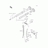 Схема вузла: Розподільний вал & Ланцюг ГРМ & Натягувач для Kawasaki ZR750 Z750S