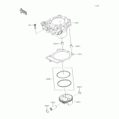 Схема узла: Цилиндр/Поршень для Kawasaki KX250/ KX252 KX250F