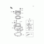 Схема вузла: Головка циліндра/циліндр для Kawasaki KX65