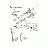Схема вузла: Розподільний вал & Ланцюг ГРМ & Натягувач для Kawasaki ZX1000 Z1000SX ABS