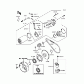 Схема вузла: Стартер електричний & Заженуть стартер для Kawasaki BJ250 Estrella RS