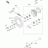 Схема узла: Ступица заднего колеса для Kawasaki KX500