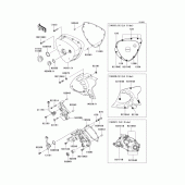 Схема вузла: Left engine cover(s) для Kawasaki EJ800 W800