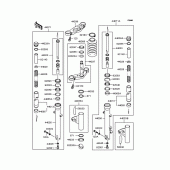 Схема вузла: Вилка передньої осі для Kawasaki BJ250 Estrella Custom