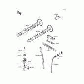 Схема вузла: Розподільний вал & Ланцюг ГРМ & Натягувач для Kawasaki ZR400 Xanthus