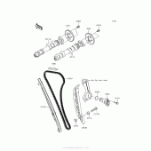 Схема узла: Распредвал & Цепь ГРМ & Натяжитель для Kawasaki ER650 Z650