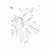 Схема узла: Распредвал & Цепь ГРМ & Натяжитель для Kawasaki KL650 KL650 Tengal