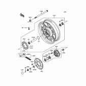 Схема вузла: Заднє колесо & Привідний ланцюг для Kawasaki EN650 Vulcan S