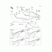 Схема узла: Задние боковые обтекатели & Защита цепи для Kawasaki EX500 GPZ500S