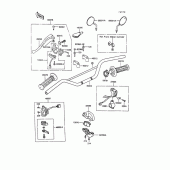 Схема узла: Руль & Пульт управления рулевой для Kawasaki KL250 KLR250