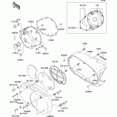 Схема вузла: Left engine cover(s) для Kawasaki VN1500 VN1500 Classic