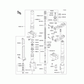Схема узла: Передняя вилка(1/2)(kx125-h2) для Kawasaki KX125