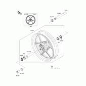 Схема узла: Front wheel для Kawasaki ZX600 Ninja ZX-6R